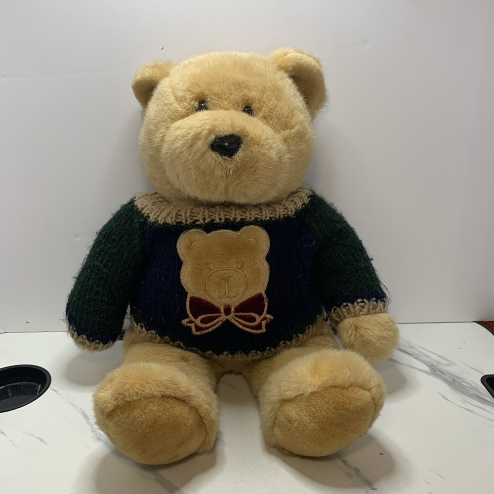 18" Vintage MTY DanDee Teddy Bear with Sweater face plush stuffed animal vintage